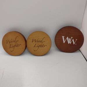 WW Woodwick / Bath & Body Works Candle & Wood Lights Wood Lids Only Lot Of 3
